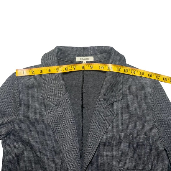 Madewell | Women | Gray Glen Plaid Oversized Open Front Knit Blazer | Size Small - Picture 4 of 11